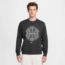 Nike Standard Issue Men's Dri-FIT Basketball Crew-Neck Sweatshirt Black/Heather/Pale Ivory – termékfotó, oldalnézet