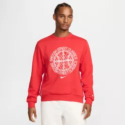 Nike Standard Issue Men's Dri-FIT Basketball Crew-Neck Sweatshirt University Red/Heather/Pale Ivory – termékfotó, oldalnézet