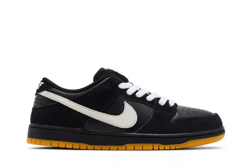 Nike Dunk Low Pro SB Black White Gum férfi alacsony szárú utcai sneaker fekete fehér