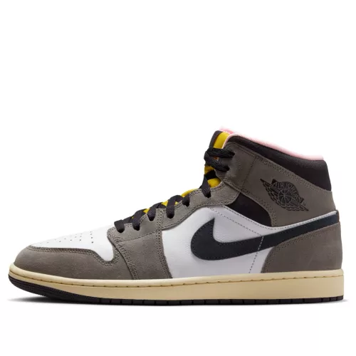 Jordan 1 Mid SE White Cave Stone közepes szárú sneaker – termékfotó, oldalnézet