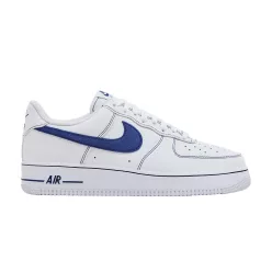 Nike Air Force 1 Low '07 LV8 White Deep Royal Blue alacsony szárú sneaker – termékfotó, oldalnézet