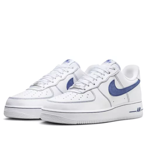Nike Air Force 1 Low '07 LV8 White Deep Royal Blue alacsony szárú sneaker – termékfotó, oldalnézet