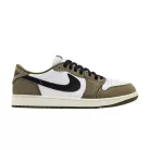 Jordan 1 Retro Low Medium Olive Summit White Sail Black alacsony szárú sneaker – termékfotó, oldalnézet