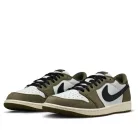 Jordan 1 Retro Low Medium Olive Summit White Sail Black alacsony szárú sneaker – termékfotó, oldalnézet
