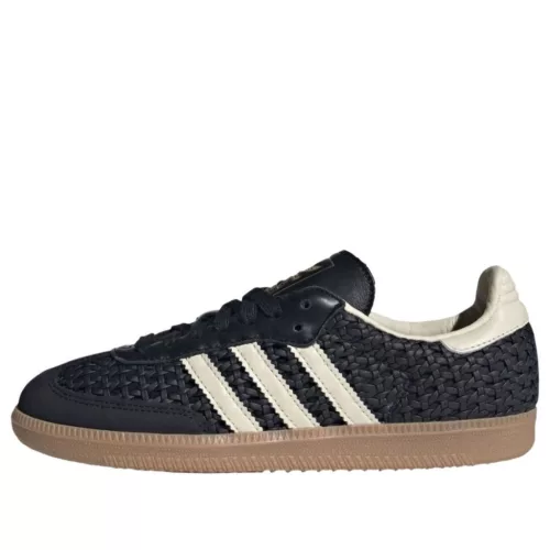 adidas Samba OG Basketweave Black Cream White (Women's) alacsony szárú sneaker – termékfotó, oldalnézet