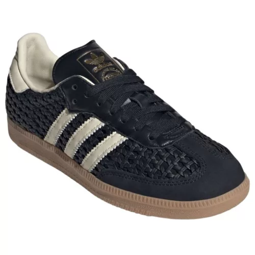 adidas Samba OG Basketweave Black Cream White (Women's) alacsony szárú sneaker – termékfotó, oldalnézet