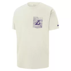 Los Angeles Lakers Courtside Men's Nike NBA Max90 T-Shirt Sail – termékfotó, oldalnézet
