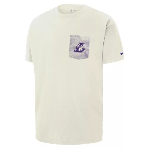 Los Angeles Lakers Courtside Men's Nike NBA Max90 T-Shirt Sail – termékfotó, oldalnézet
