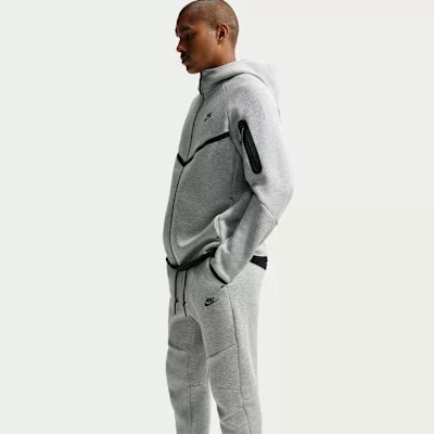 Nike Sportswear Tech Fleece Full Zip Hoodie Dark Grey Heather – termékfotó, oldalnézet