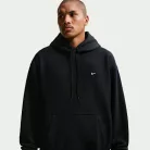 Nike Solo Swoosh Men's Pullover Hoodie Black/Black/White – termékfotó, oldalnézet