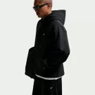 Nike Solo Swoosh Men's Pullover Hoodie Black/Black/White – termékfotó, oldalnézet