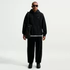 Nike Solo Swoosh Men's Pullover Hoodie Black/Black/White – termékfotó, oldalnézet