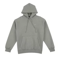 Nike Solo Swoosh Pullover Hoodie 'Dark Grey Heather/Light Smoke Grey/White' – termékfotó, oldalnézet