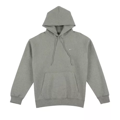 Nike Solo Swoosh Pullover Hoodie 'Dark Grey Heather/Light Smoke Grey/White' – termékfotó, oldalnézet