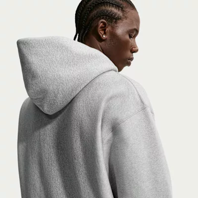 Nike Solo Swoosh Pullover Hoodie 'Dark Grey Heather/Light Smoke Grey/White' – termékfotó, oldalnézet