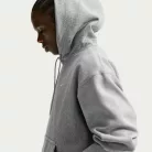 Nike Solo Swoosh Pullover Hoodie 'Dark Grey Heather/Light Smoke Grey/White' – termékfotó, oldalnézet