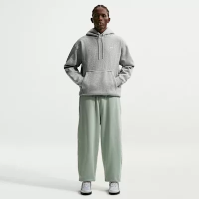 Nike Solo Swoosh Pullover Hoodie 'Dark Grey Heather/Light Smoke Grey/White' – termékfotó, oldalnézet
