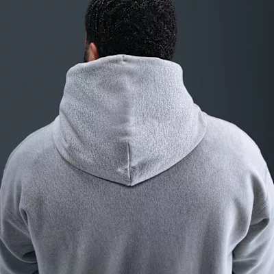 Nike Solo Swoosh Pullover Hoodie 'Dark Grey Heather/Light Smoke Grey/White' – termékfotó, oldalnézet