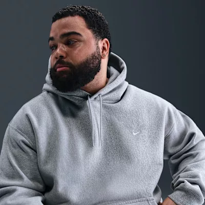 Nike Solo Swoosh Pullover Hoodie 'Dark Grey Heather/Light Smoke Grey/White' – termékfotó, oldalnézet