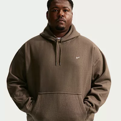 Nike Solo Swoosh Men's Pullover Hoodie Dark Hazel/White – termékfotó, oldalnézet