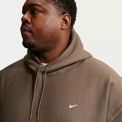 Nike Solo Swoosh Men's Pullover Hoodie Dark Hazel/White – termékfotó, oldalnézet