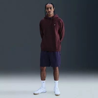 Nike Solo Swoosh Men's Pullover Hoodie Burgundy Crush/Burgundy Crush/White – termékfotó, oldalnézet