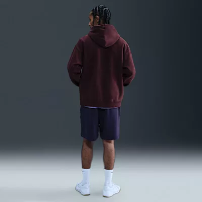 Nike Solo Swoosh Men's Pullover Hoodie Burgundy Crush/Burgundy Crush/White – termékfotó, oldalnézet