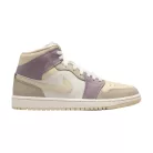 Jordan 1 Mid Light Orewood Brown Taupe Grey (Women's) közepes szárú sneaker – termékfotó, oldalnézet
