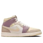Jordan 1 Mid Light Orewood Brown Taupe Grey (Women's) közepes szárú sneaker – termékfotó, oldalnézet