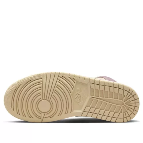 Jordan 1 Mid Light Orewood Brown Taupe Grey (Women's) közepes szárú sneaker – termékfotó, oldalnézet