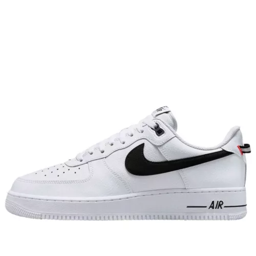 Nike Air Force 1 Low '07 LV8 White Black Bright Crimson alacsony szárú sneaker – termékfotó, oldalnézet