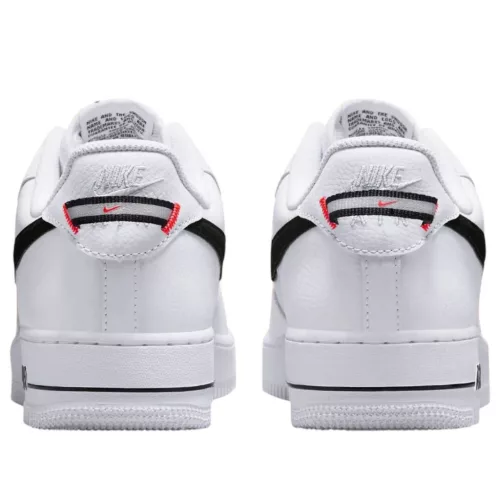 Nike Air Force 1 Low '07 LV8 White Black Bright Crimson alacsony szárú sneaker – termékfotó, oldalnézet
