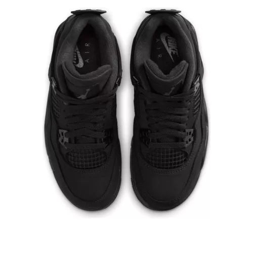 Jordan 4 Retro Black Cat (2025) (GS) alacsony szárú sneaker – termékfotó, oldalnézet