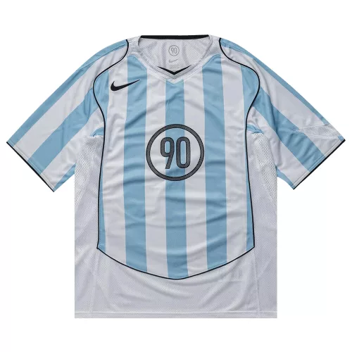 Nike T90 Dri-Fit Soccer Jersey 'Psychic Blue/White/Black/Black' – termékfotó, oldalnézet