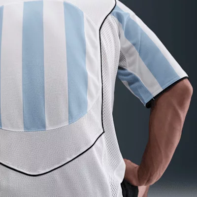 Nike T90 Dri-Fit Soccer Jersey 'Psychic Blue/White/Black/Black' – termékfotó, oldalnézet