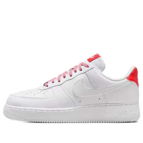 Nike Air Force 1 Low '07 White Pink Foam Metallic Silver Light Crimson (Women's) alacsony szárú sneaker – termékfotó, oldalnézet