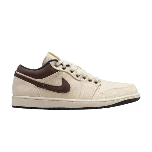 Jordan 1 Low Premium Pale Ivory Off Noir Baroque Brown alacsony szárú sneaker – termékfotó, oldalnézet