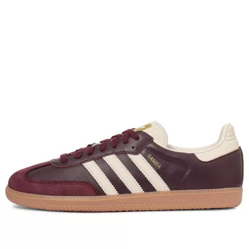 adidas Samba OG Maroon Gold Metallic (Women's) alacsony szárú sneaker – termékfotó, oldalnézet