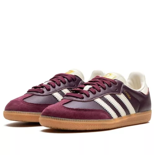 adidas Samba OG Maroon Gold Metallic (Women's) alacsony szárú sneaker – termékfotó, oldalnézet