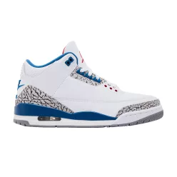 Jordan 3 Retro True Blue (2026) alacsony szárú sneaker – termékfotó, oldalnézet