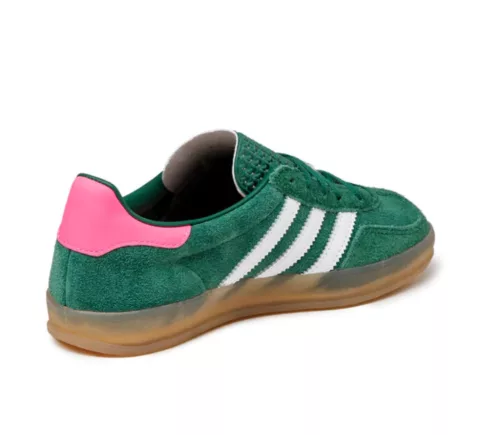 adidas Gazelle Indoor Collegiate Green Lucid Pink (Women's) alacsony szárú sneaker – termékfotó, oldalnézet
