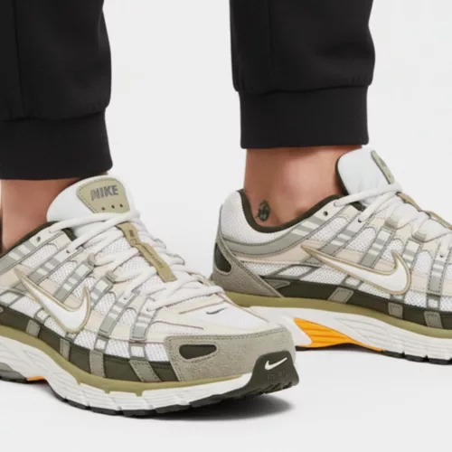 Nike P-6000 Light Army Cargo Khaki férfi alacsony szárú utcai sneaker khaki olíva
