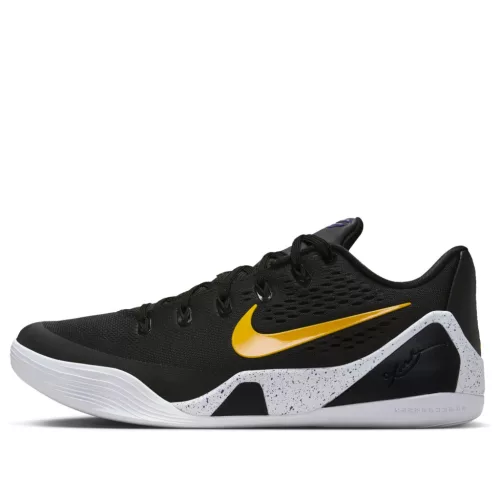 Nike Kobe 9 EM Low Protro TB Black University Gold alacsony szárú sneaker – termékfotó, oldalnézet