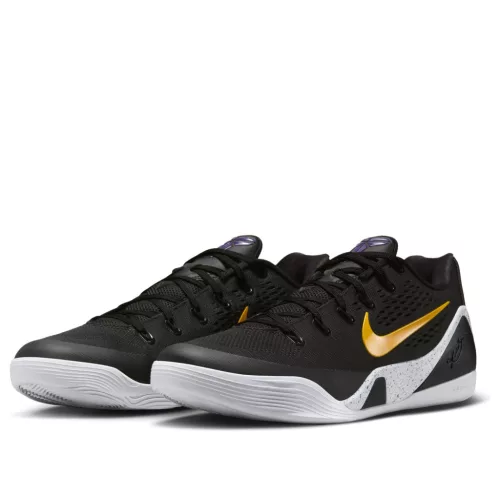 Nike Kobe 9 EM Low Protro TB Black University Gold alacsony szárú sneaker – termékfotó, oldalnézet