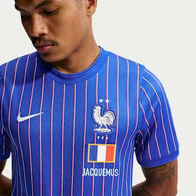 Nike x Jacquemus x France Pre Match Jersey Blue Stripe uniszex póló kék