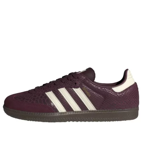 adidas Samba OG Snakeskin Maroon Cream White (Women's) alacsony szárú sneaker – termékfotó, oldalnézet