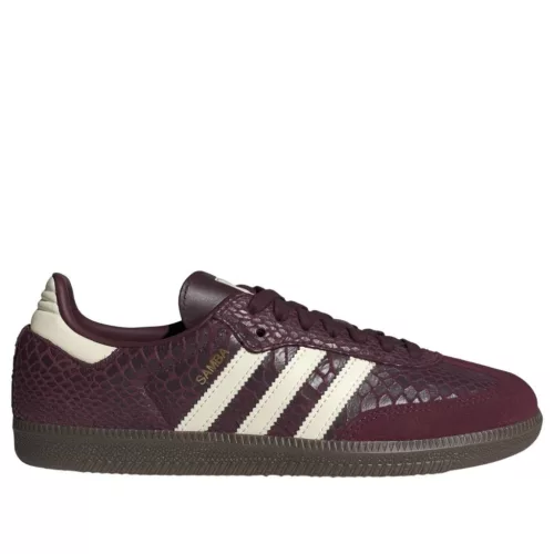 adidas Samba OG Snakeskin Maroon Cream White (Women's) alacsony szárú sneaker – termékfotó, oldalnézet