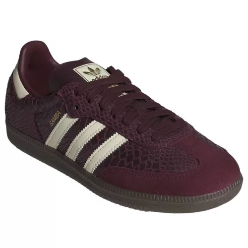 adidas Samba OG Snakeskin Maroon Cream White (Women's) alacsony szárú sneaker – termékfotó, oldalnézet