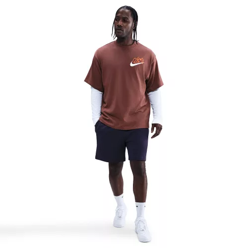 Nike Solo Swoosh Men's T-Shirt Red Sepia – termékfotó, oldalnézet