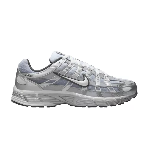 Nike P-6000 Metallic Silver Summit White-Wolf Grey alacsony szárú sneaker – termékfotó, oldalnézet
